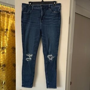 Women's Distressed Blue Jeans